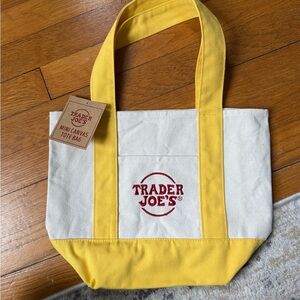 Trader Joe's Yellow Mini Canvas Tote Bag